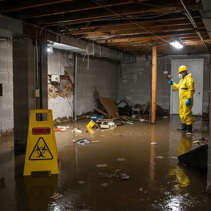 Flooded Basement Electrical Hazard in Solomon, KS Property